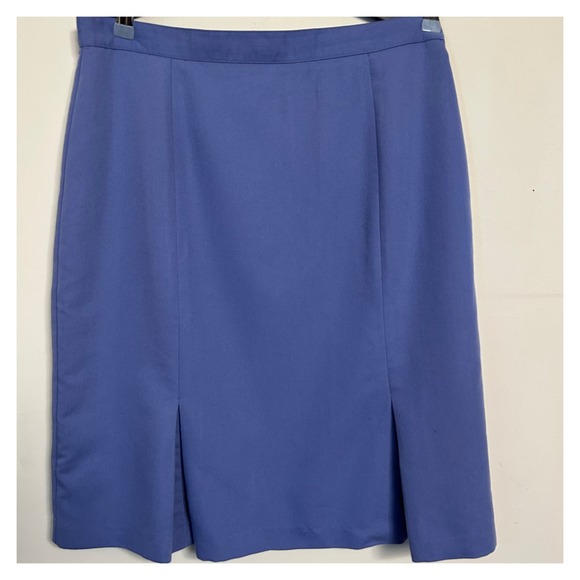 Worthington Dresses & Skirts - Worthington Petite Midi Skirt Periwinkle Blue Elastic‎ Waist Slit Detail Women